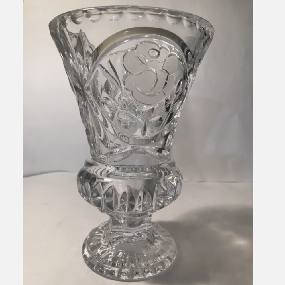 Vintage footed full lead crystal vase